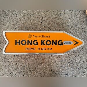 Veuve Clicquot Orange Directional Sign